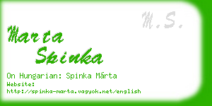 marta spinka business card
